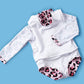 Plush Girls' One-Piece Swimsuit - Long Sleeve, Lace Design, Polyester, Sun Protection Beachwear