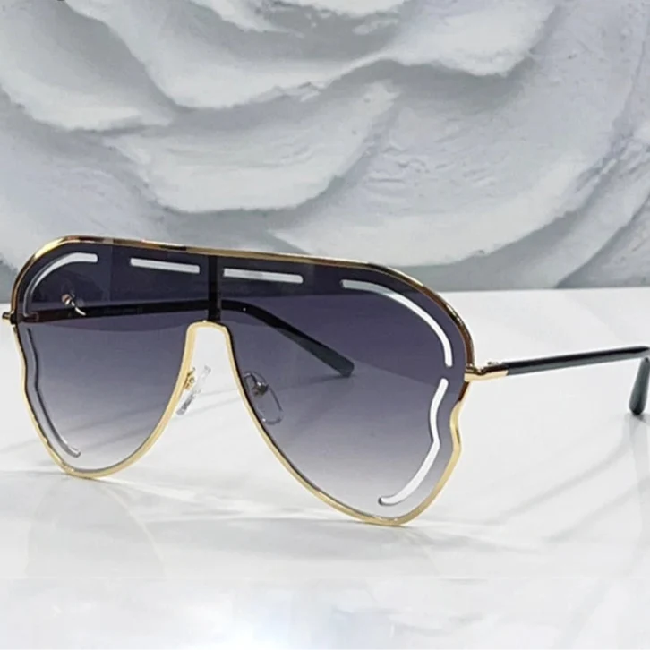 Pilot Oversized Punk Sunglasses Women Big Frame 2025 Hollow Shades for Ladies