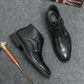 Mens Supportive Ankle Boots - Double Monk Cap-Toe, Leather