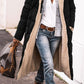 Women’s Warm Reversible Long Coat - Quilted Sherpa Hooded