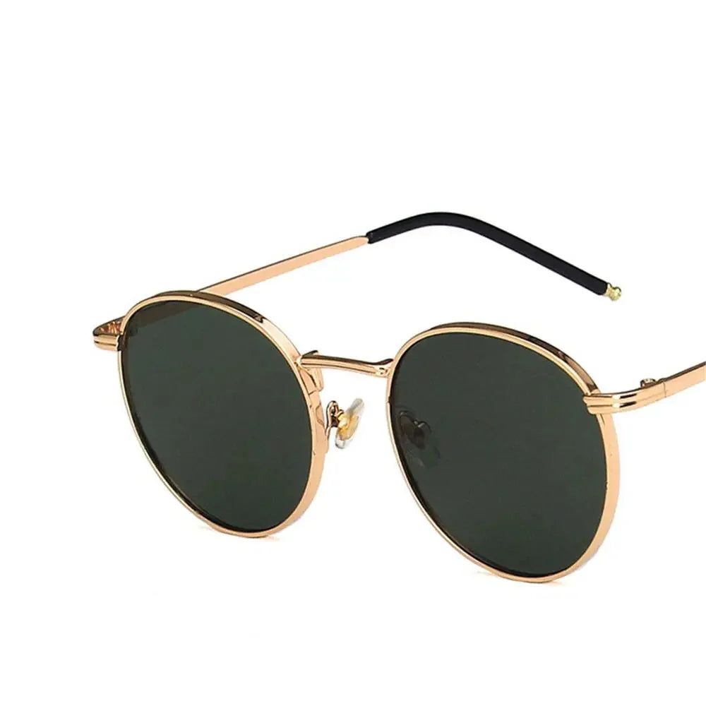 Glasses Fashion Fishing Metal Frame Round Sun Shades for Women and Men Eyewear - UV Protection