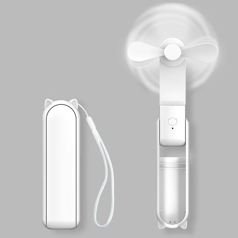 Hook Designer Travel-Friendly Mini Hand-Held Fan - USB Battery-Powered Personal Fan with Powerful Turbo Wind