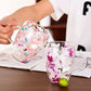 Wall Double Glass Cup with Handle Dried Flower Decorated Ins Style Mug 300ML