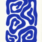 Klein Blue Abstract Canvas Wall Art Vertical Contemporary Print