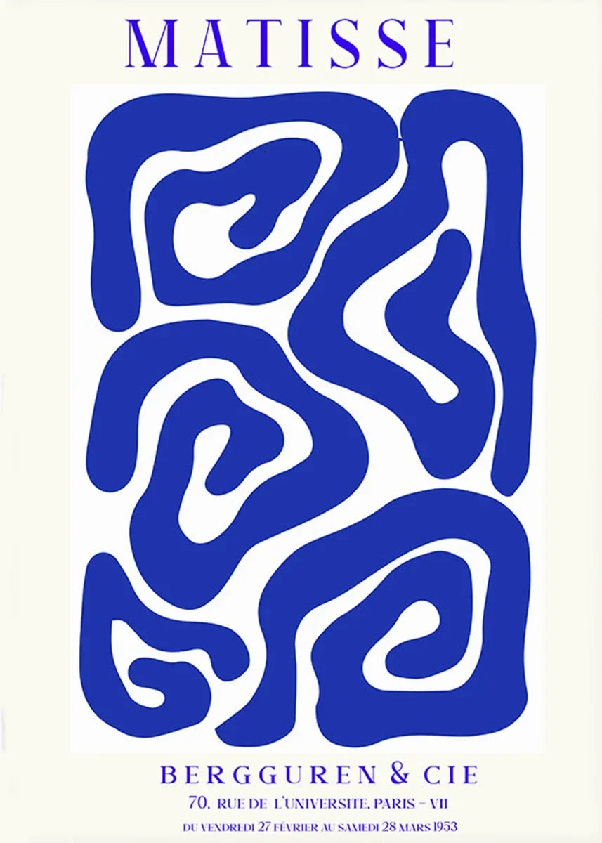 Klein Blue Abstract Canvas Wall Art Vertical Contemporary Print