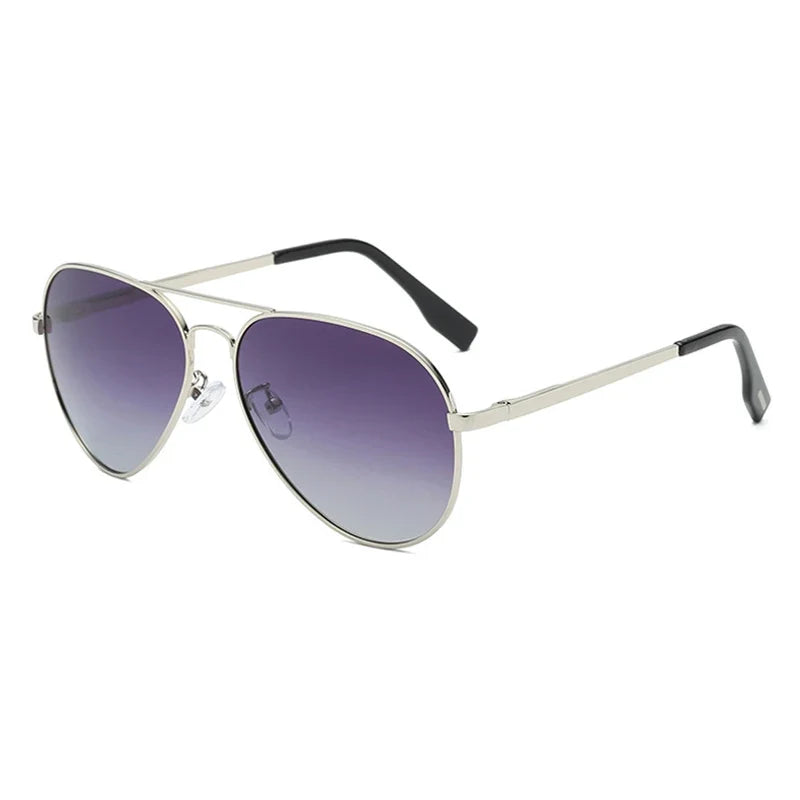 Timeless Big Pilot Sunglasses for Men - Deluxe Metal Black Aviation Shades UV400