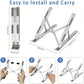 Travel-Friendly Flexible Aluminum Laptop Stand with Accessories - 6-Level Height, Anti-Slip Design, Enhanced Ventilation for 8-16" Laptops