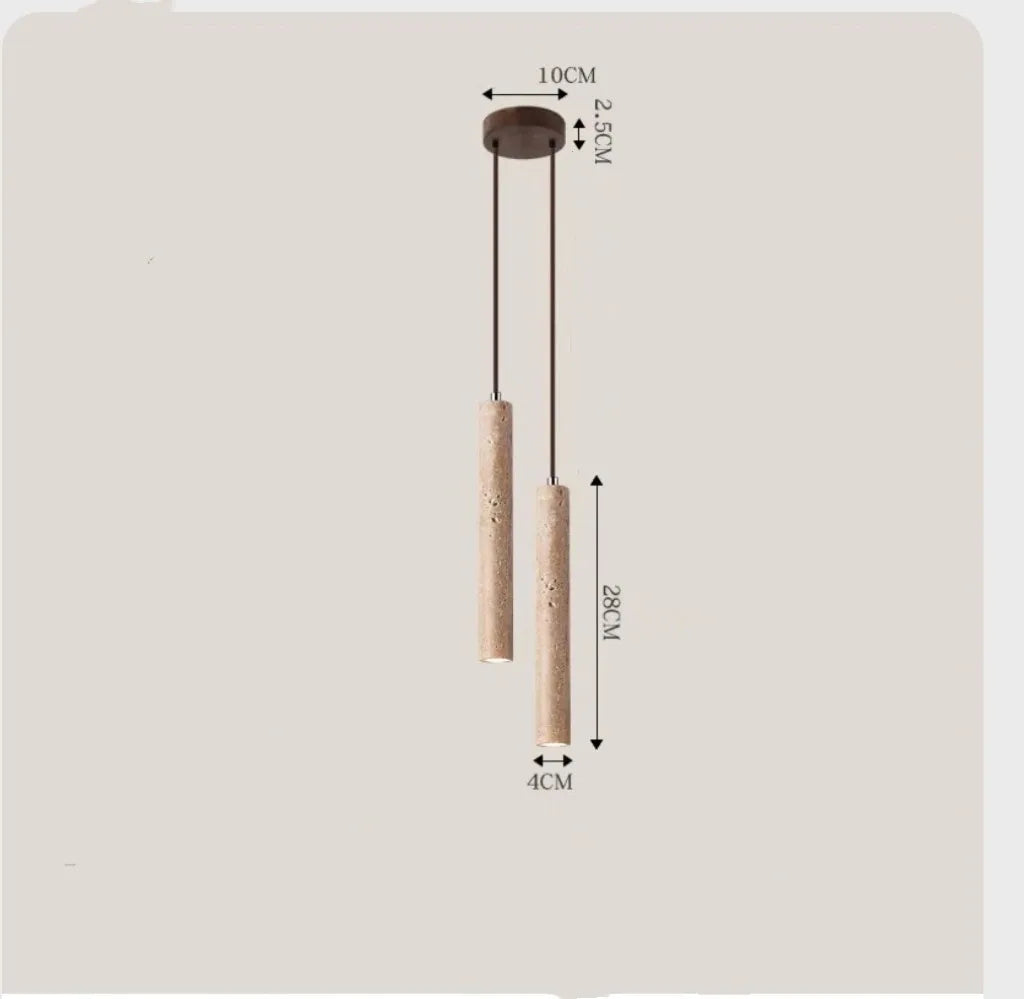 LED Japandi Pendant Lamp Wood Tube Japan Style Bedroom Light