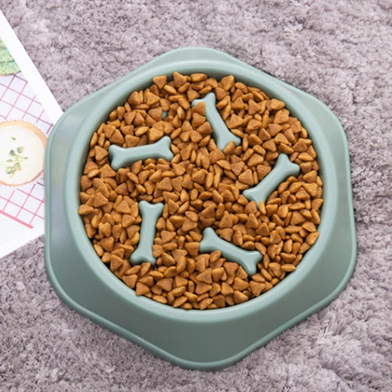 Pet Slow Food Bowl Anti-choking Feeder for Compact Dogs - PP Plastic Dish, Anti-gulping Eating Plate