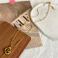 Layered2026 Edition Gold Tone Necklace Kit With Resin Stone Pendants Boho Statement Jewelry Gift Idea Fall