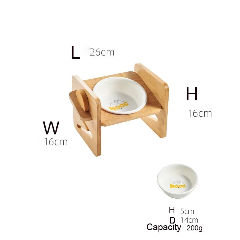 Dog Bowl Stand Flexible Bamboo Elevated Feeder, Wooden Pet Bowl Holder Fall 2025 Comfort-Grip Neck Maintenance