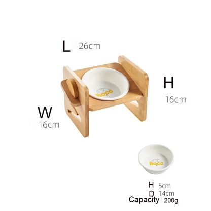 Dog Bowl Stand Flexible Bamboo Elevated Feeder, Wooden Pet Bowl Holder Fall 2025 Comfort-Grip Neck Maintenance
