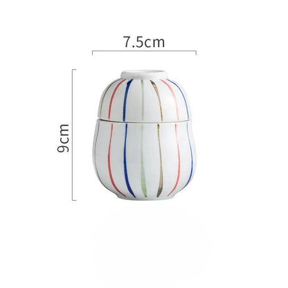 Hand Painted Japanese Ceramic Lidded Dessert Bowls Kit
