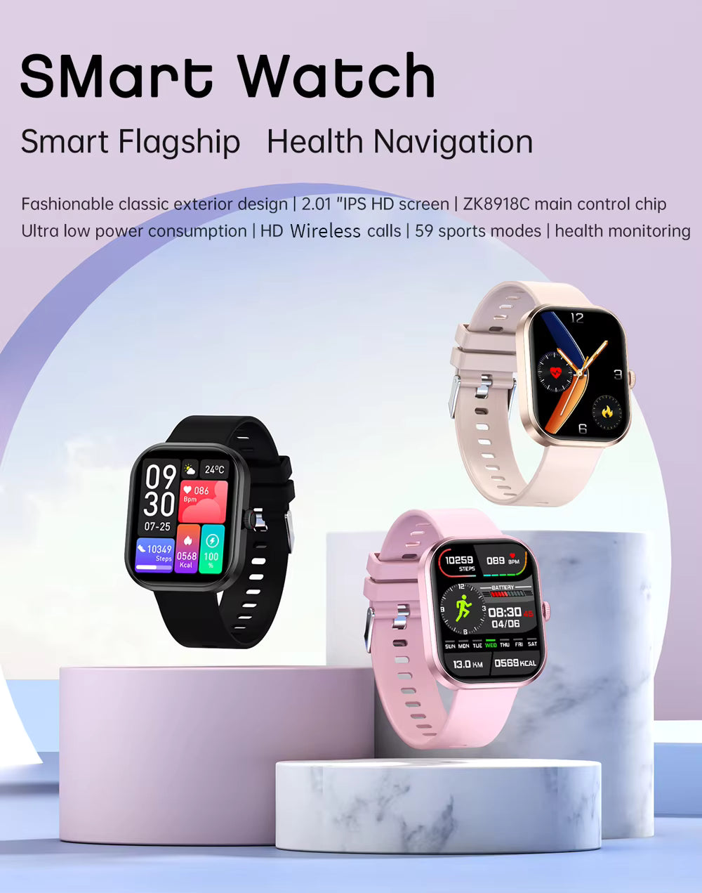 Health 2025 Smartwatch BP+ECG+HRV+BG Monitor with SpO2, Heart Rate, Sleep & Fitness Tracking
