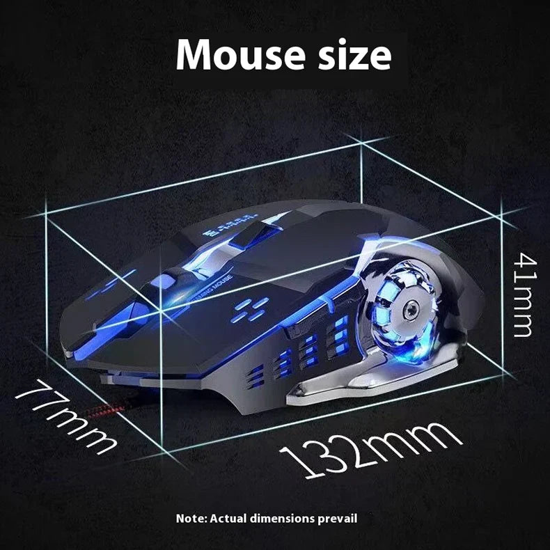 Cordless Battery-Powered Gaming Mouse Bluetooth Silent Backlit