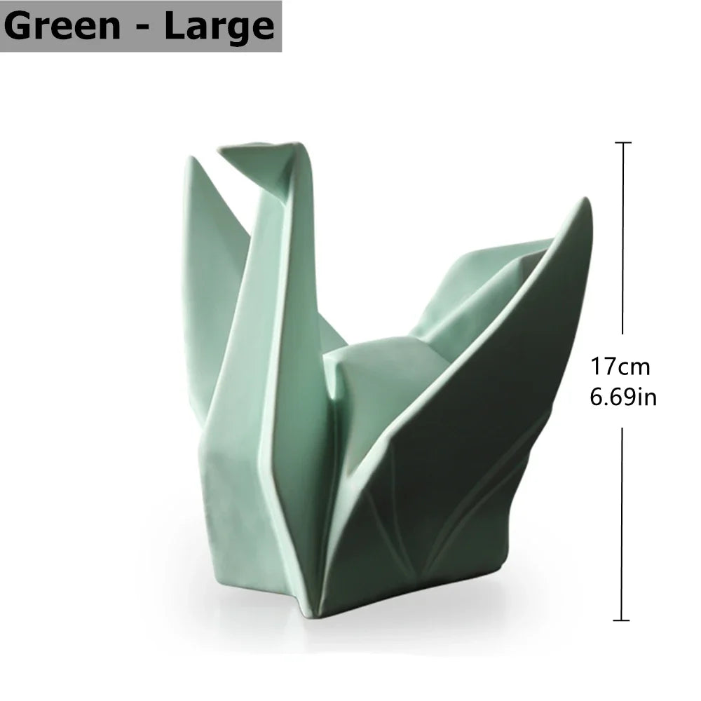 Ceramic Bird Statue Origami Sculpture Contemporary Desktop Household Decor Fall 2025 Accent Minimalist Office Gift