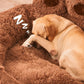 Bed Dog Plush Round Sofa Style Bed For Pets, Fall 2025 Cozy Washable Plush Bed With Paw Backrest Support