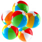 Colorful Inflatable Beach Balls Kit of 3, 23cm Diameter, Sturdy PVC for Pool and Beach Fun, Ideal for Kids Aged 3 and Up
