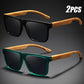 Square Sunglasses Frame Unisex Outdoor Eyewear UV400 Protection Summer 2026 Trend Wood Grain Hinges