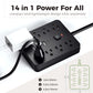 Power 14-in-1 Outlet Surge Protector, 8 AC & 4 USB, Extension Cord for Desktop Charging