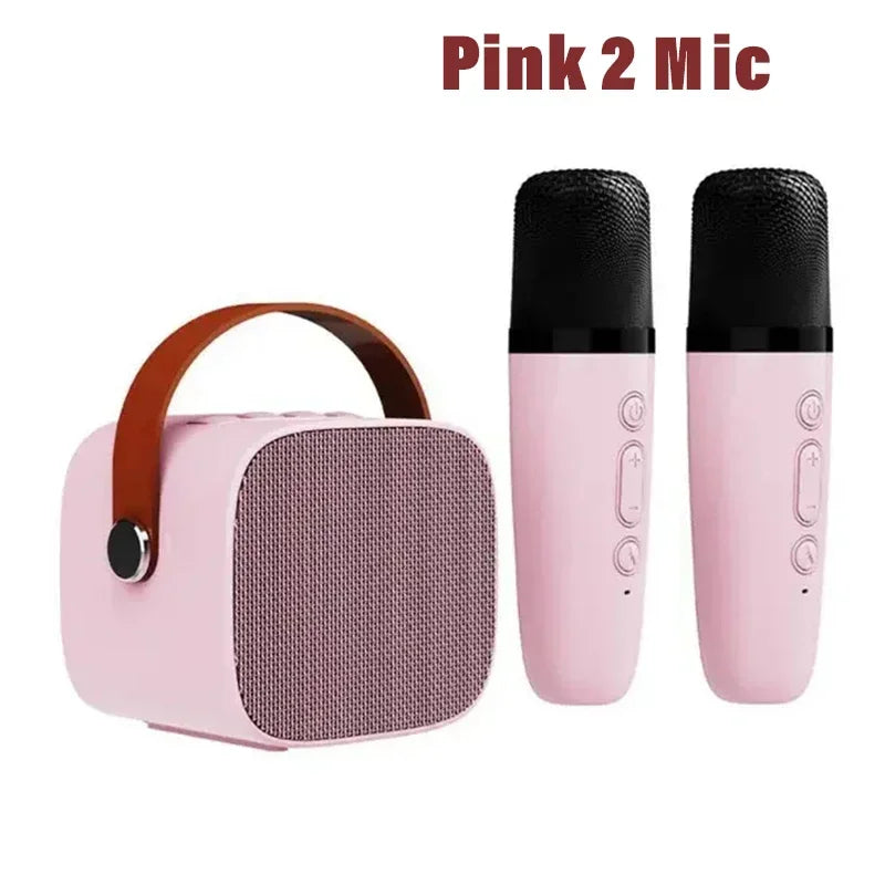 Karaoke2025 Edition Machine Travel-Friendly Cordless Dual Microphones Bluetooth Speaker DSP System for Kids Party Gift TikTok Viral