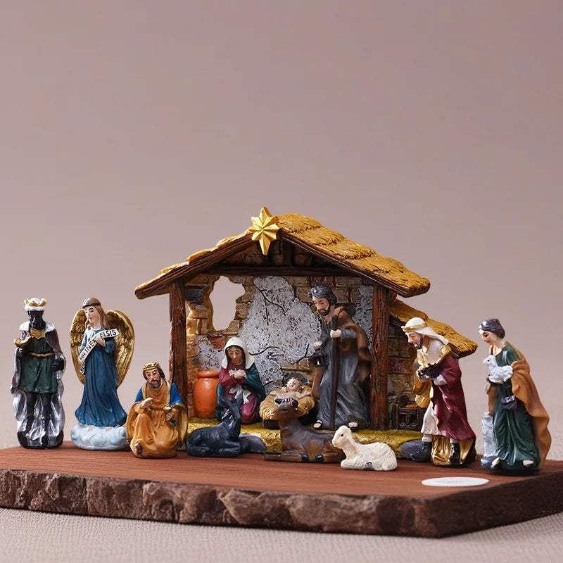 Nativity Scene 5cm Resin Kit Table Centerpiece Christmas 2025 Gift Box Decor