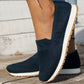 Color Solid Casual Flats Slip-On Mesh Breathable Round Toe Shoes Women's