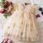 classic knee-length floral mesh overlay, mesh, for wedding – Light girls' dress