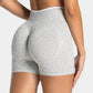 women's Stretchy seamless yoga shorts - high-waist hip-lifting, nylon blend, for gym and running