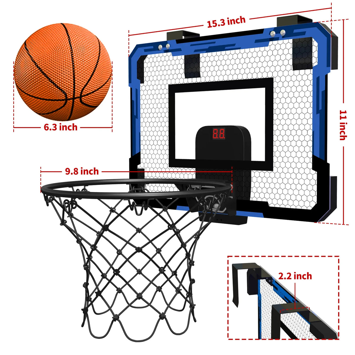 Basketball Hoop For Kids Wall Mounted Mini Backboard Kit Indoor Outdoor Play Back To School 2026 Gift