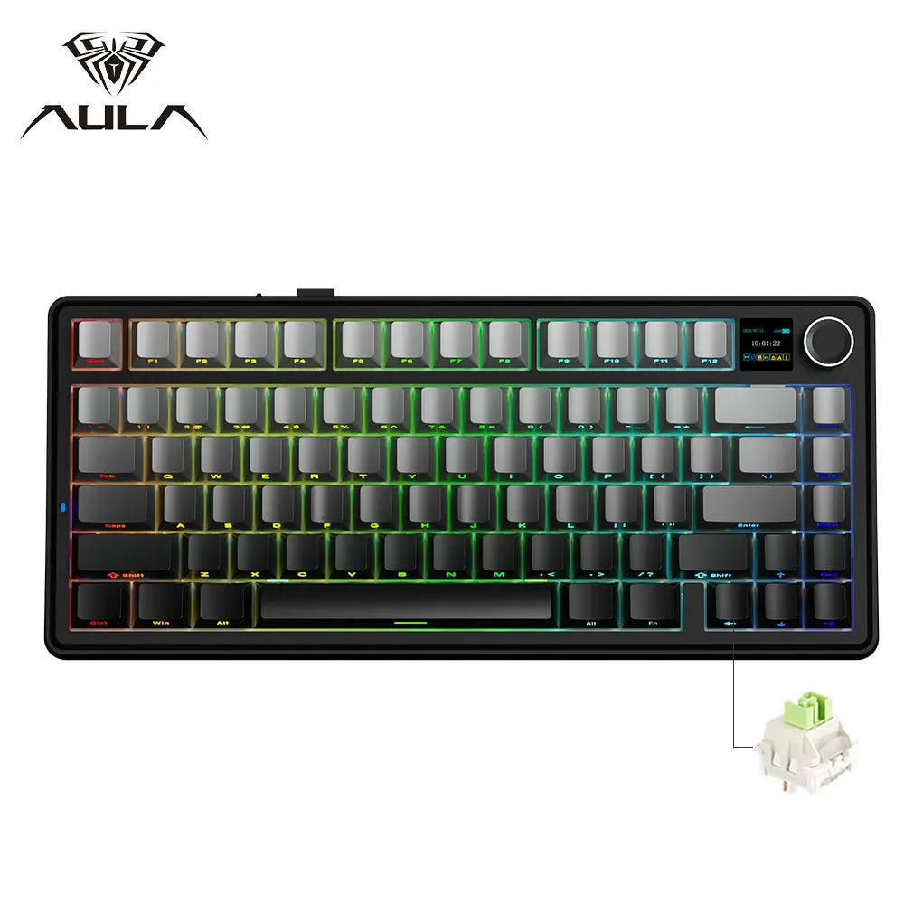 Gaming Mechanical Keyboard 75% Hot Swap RGB TFT Cordless