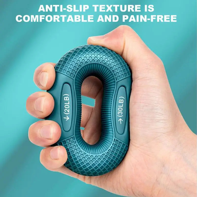 Grip Strengthener Ring Silicone Finger Trainer for Hand Muscles, Travel-Friendly Household Fitness Accessory, 6 Weight Variants
