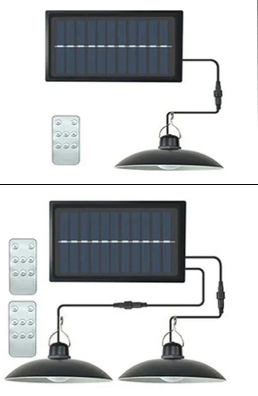 Solar2026 Edition Pendant Light With Remote Control, Outdoor Water-Resistant LED Lamps For Shed Barn Backyard Patio