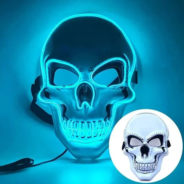 Skull LED Mask Full Face Glowing Terror Mask Halloween Fall 2025 Masquerade Party Costume Mask Breathable