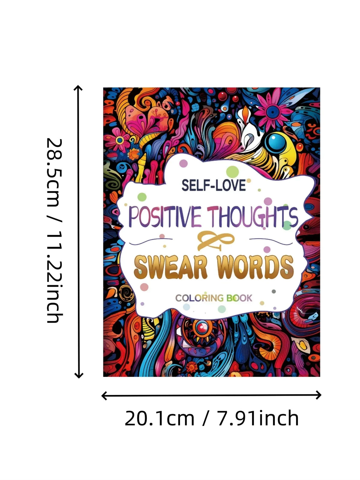 Book Coloring Upgraded Thick Paper Mindfulness Positive Thoughts And Swear Words Holiday Gift 2025 Stress Relief