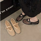 Women Breathable Mesh Ballet Flats - Strappy Round Toe