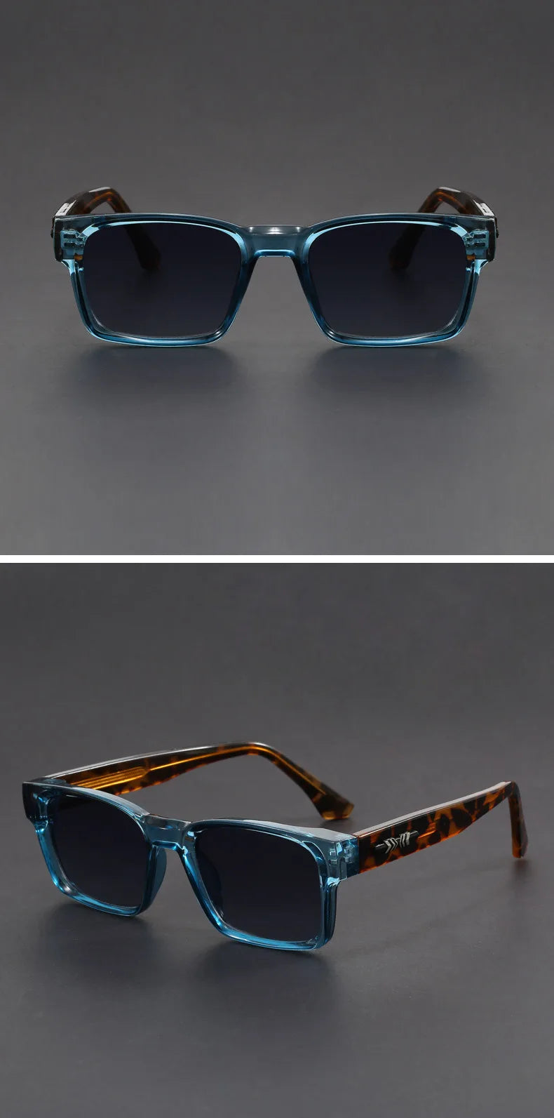 mirror lens, anti-mist outdoor driving shades, wide coverage – Men's square frame sunglasses UV400