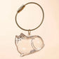 Hair Dog Keepsake Keychain Pendant Clear Resin Charm