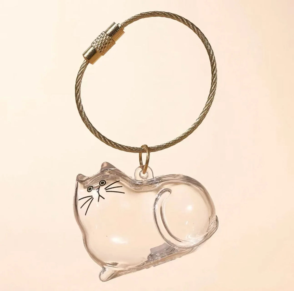 Hair Dog Keepsake Keychain Pendant Clear Resin Charm