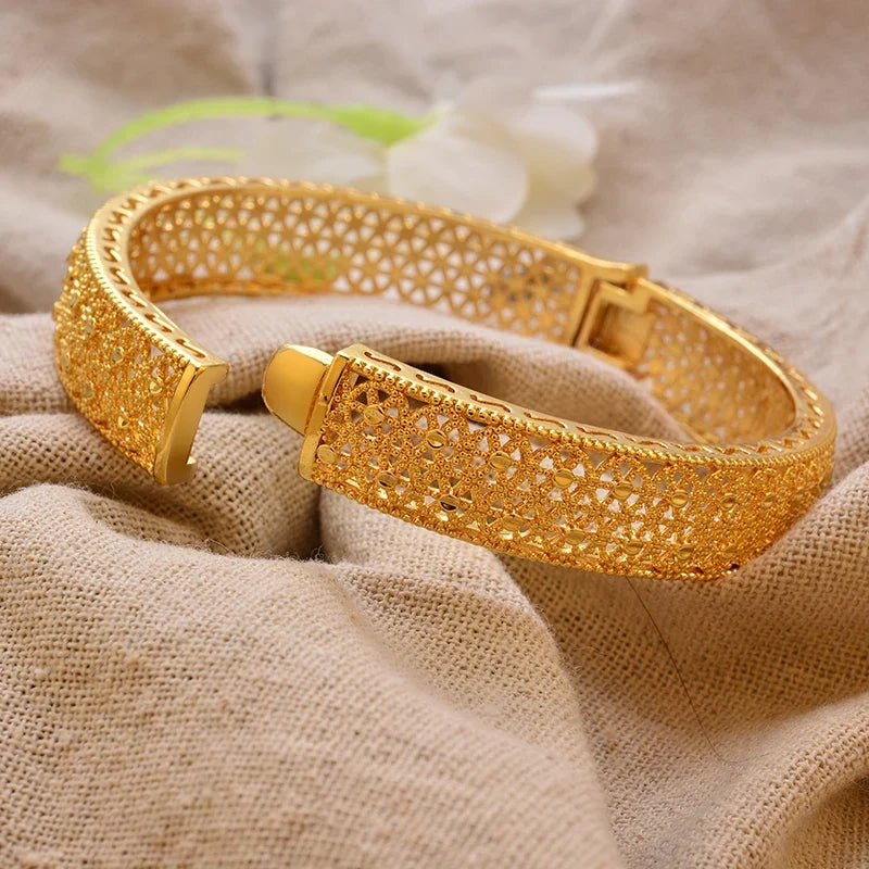 Gold Plated Bangles Deluxe Arabic Wedding Bracelet