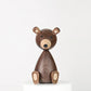 Wooden Bear Figurines Brown Scandinavian Decorative Sculptures Fall 2025 Cozy Shelf Mantel Accent Gift Idea