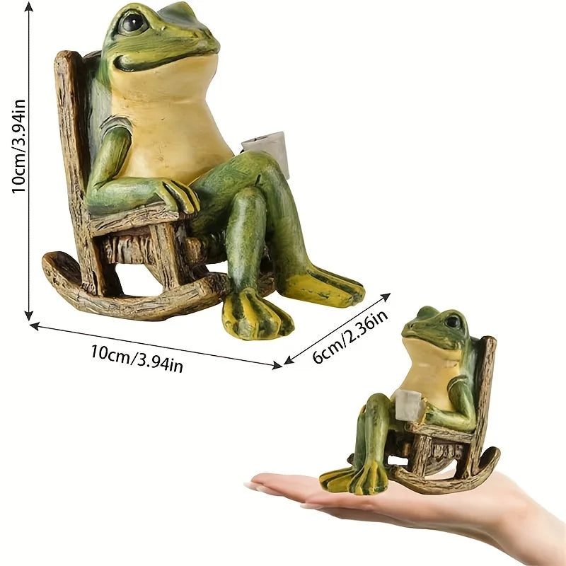 Indoor Outdoor Decorative Ornament Gift 2026 – Solar Powered Mini Frog Garden Statue with LED Light
