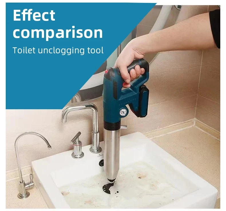 High-Pressure Air Plunger Cordless Drain Unclogging Kit For Sewer Pipes With Attachments Fall 2026 Household DIY