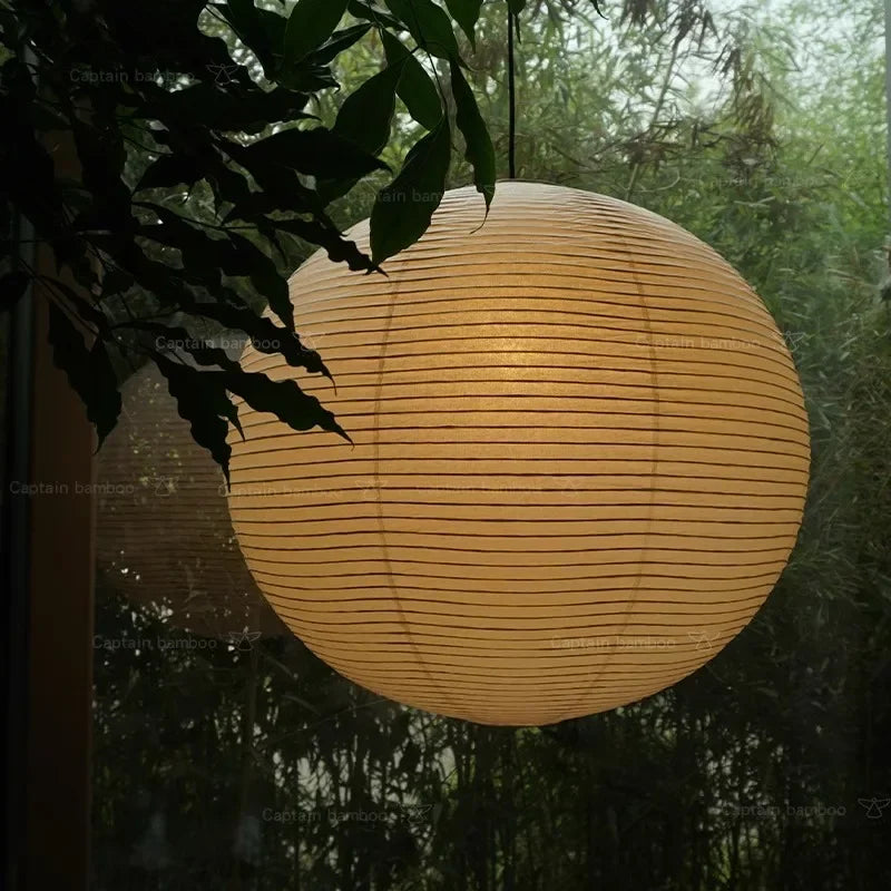 Pendant Japandi Lamp Wabi Sabi Rice Paper Round LED Dimmable