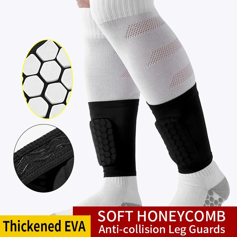 Football Shin Guard Sleeve Covers - Light Elastic Protective Leg Sleeves for Men Women and Teens