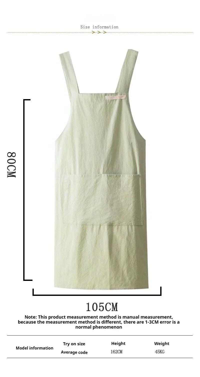 Apron Cotton Linen Minimalist Japanese Korean Kitchen And Florist Apron Fall 2025 Breathable Sturdy
