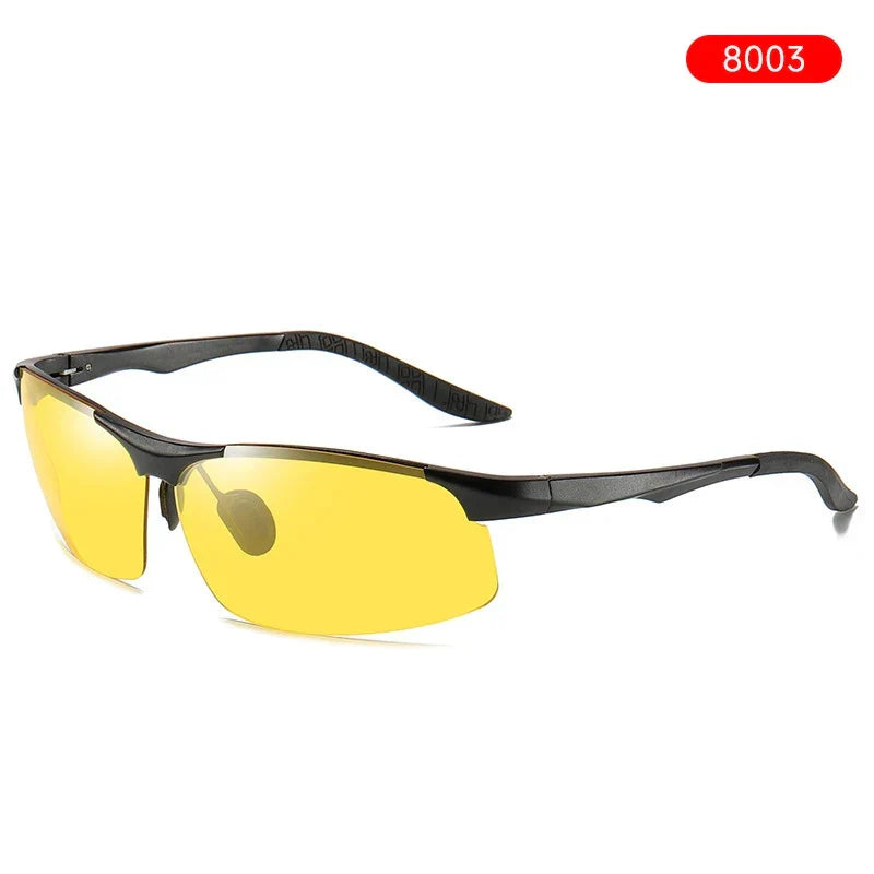 Vision Night Glasses Aluminum Alloy Frame Polarized Sunglasses Day Night Driving UV400 Yellow Lenses Fall 2025 Gift