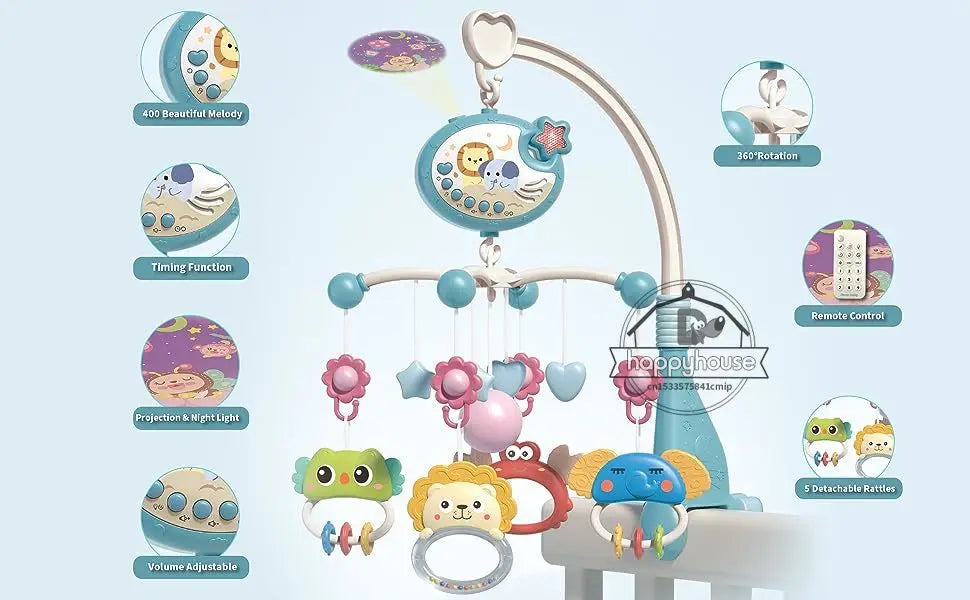 Baby Musical Mobile Projection Remote Newborn Sensory Toys