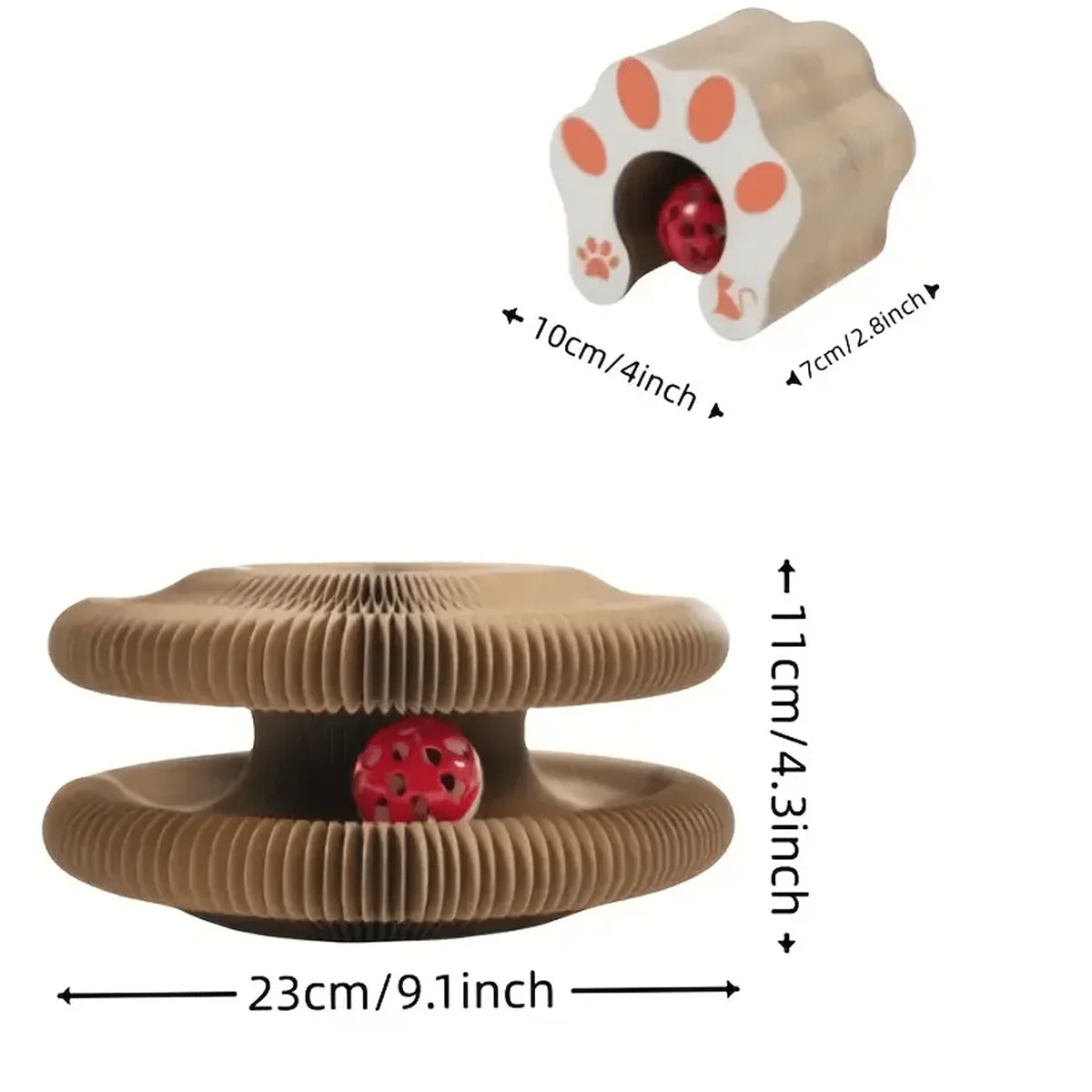 multi-level kitten claw toy 2026 – Foldable cardboard cat scratcher with catnip and bell