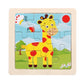 Wooden Kids Jigsaw Puzzle - Montessori Cartoon Animal Vehicle Educational Toy for Children